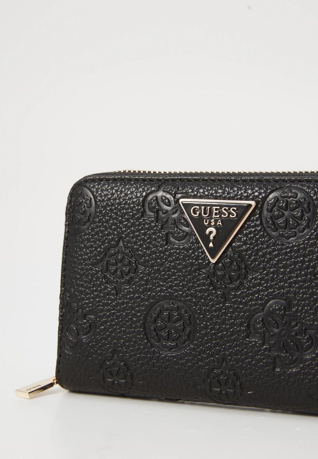 Guess Cresidia Black Logo Zip Around Purse