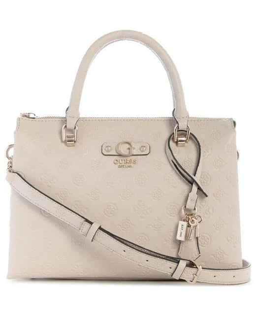 Guess Dita Light Taupe Logo Satchel Bag