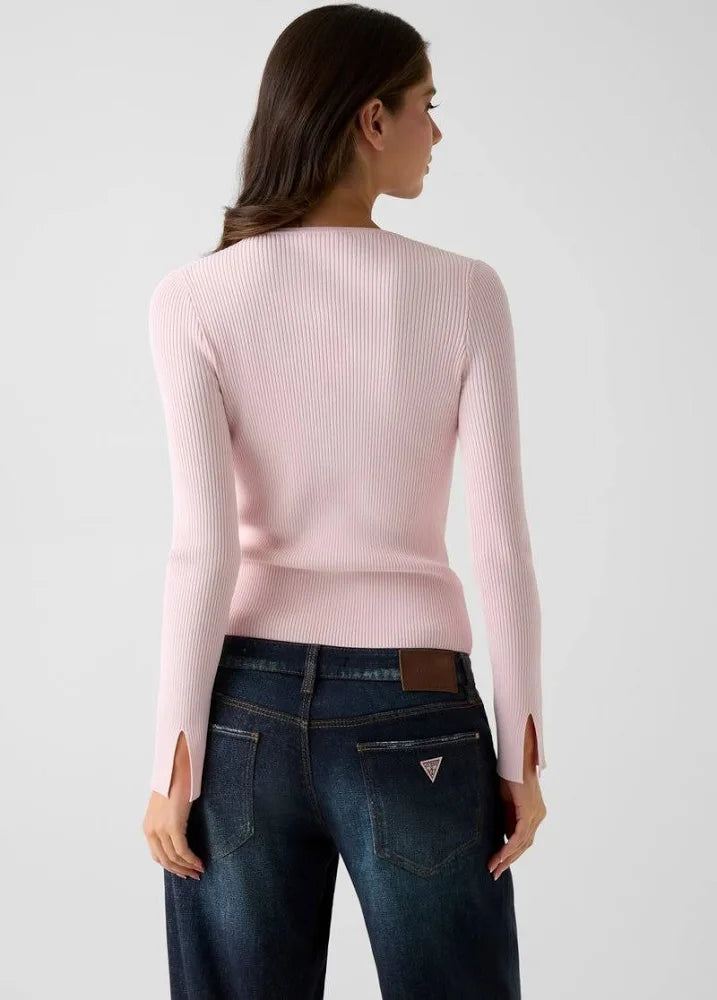 Guess Stella Cardi Sweater Pink Cardigan