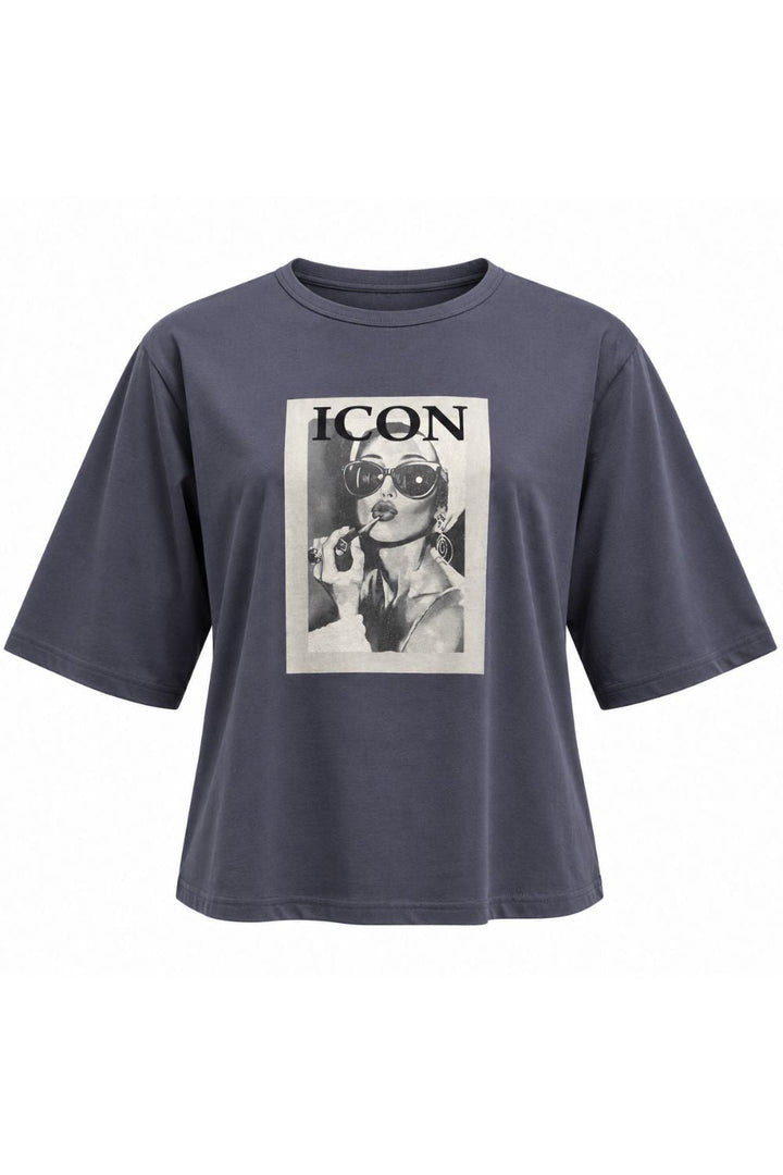 Costa Mani Icon Glasses Tee | Dark Grey