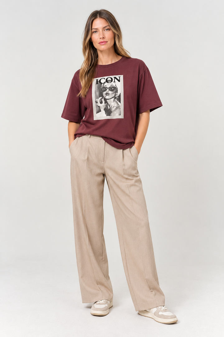 Costa Mani Icon Glasses Tee | Burgundy