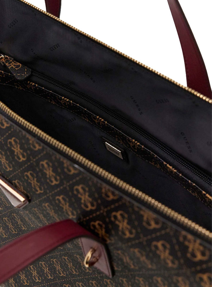Guess Latona Brown Logo Carryon Bag
