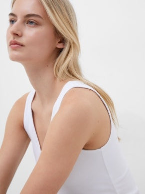 French Connection Cotton Organic Tank | Linen White