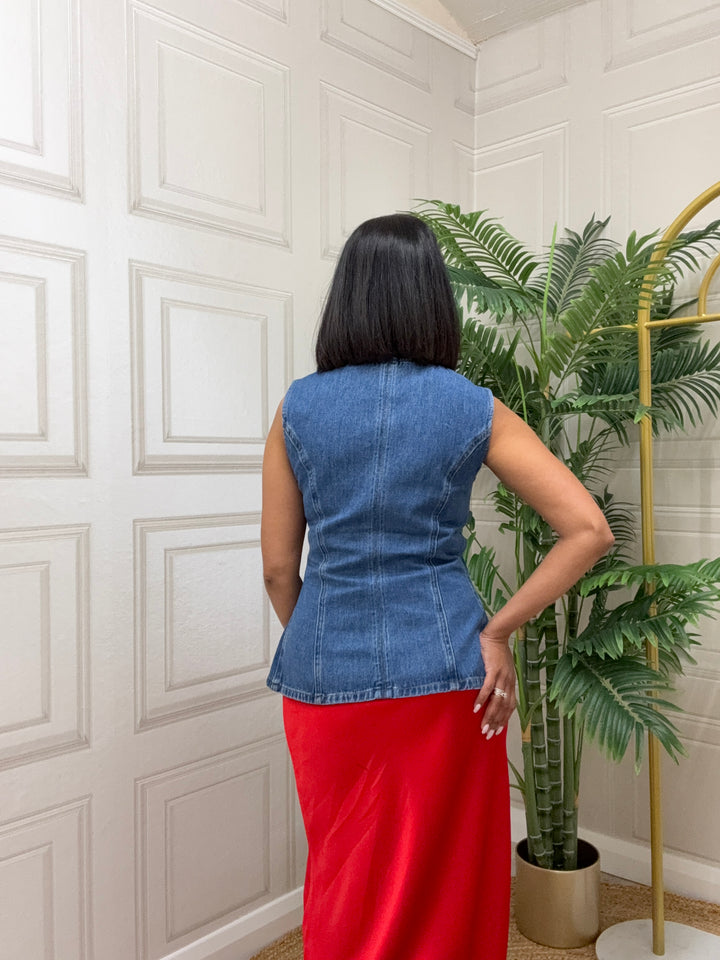 Salsa Light wash Denim Vest/Waistcoat