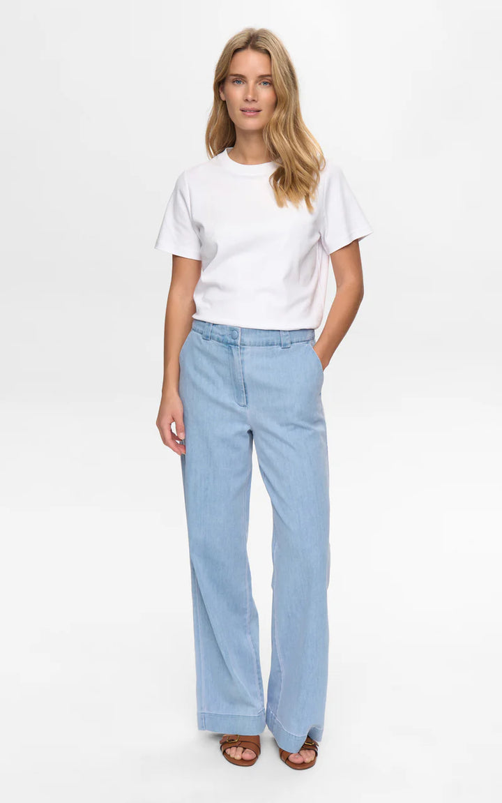 Numph Nualetta Pants Light Blue Denim