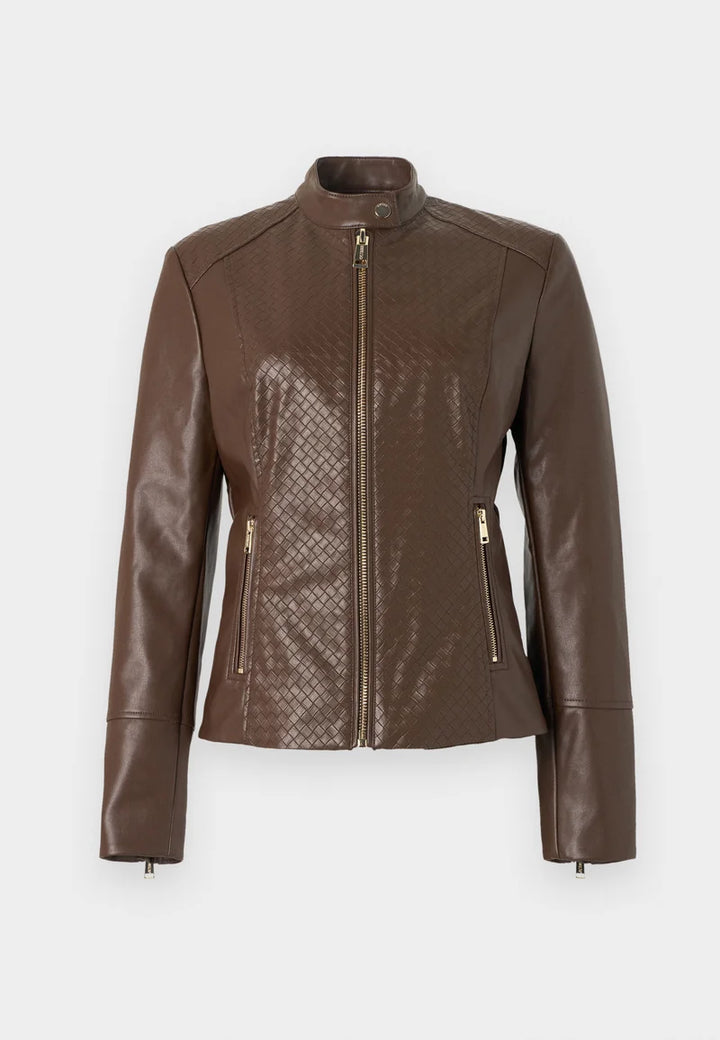 Guess Claudine Chocolate Biker Jacket