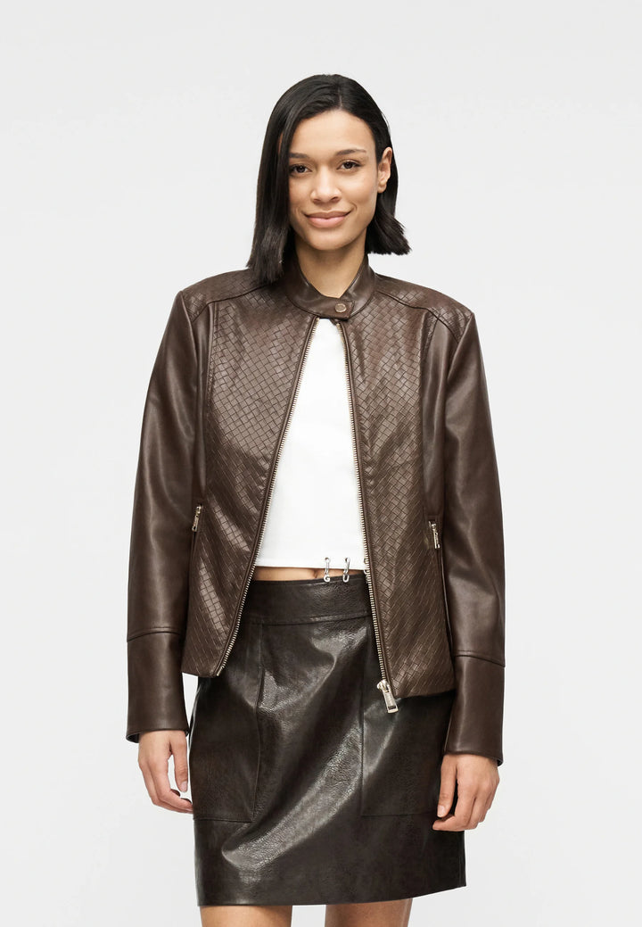 Guess Claudine Chocolate Biker Jacket
