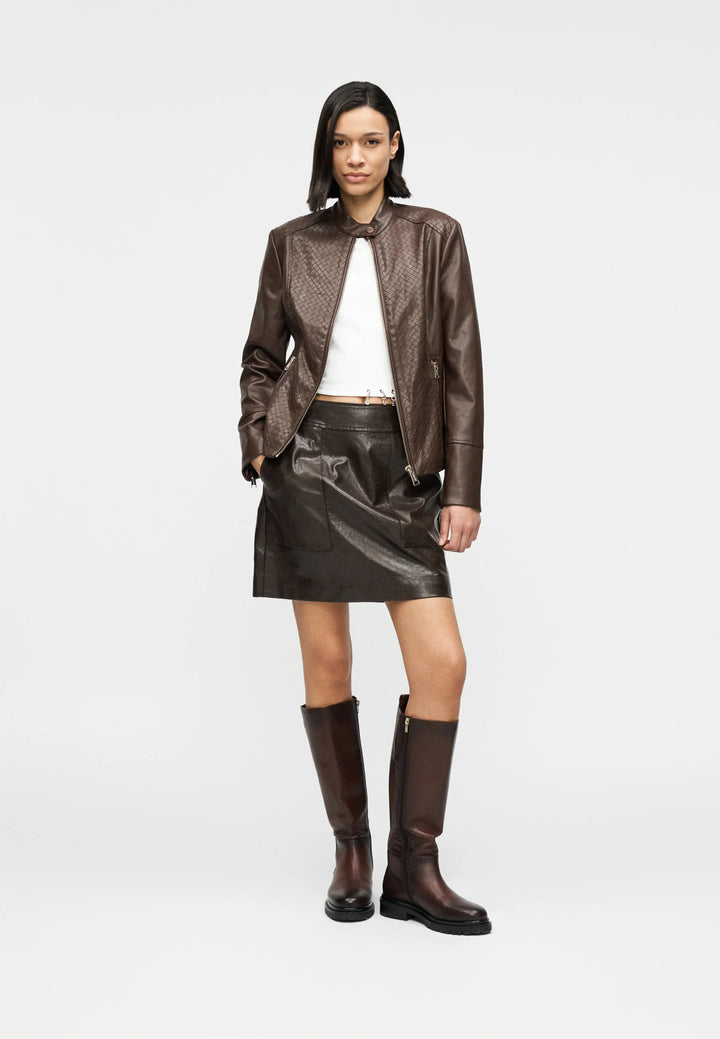 Guess Claudine Chocolate Biker Jacket