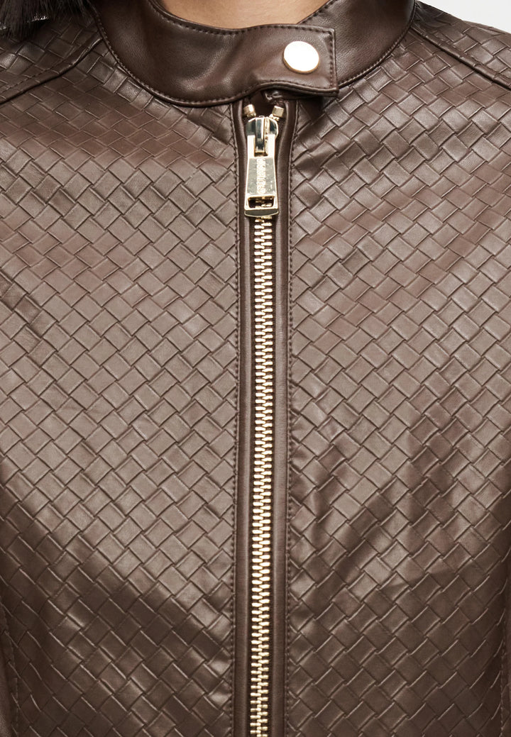 Guess Claudine Chocolate Biker Jacket