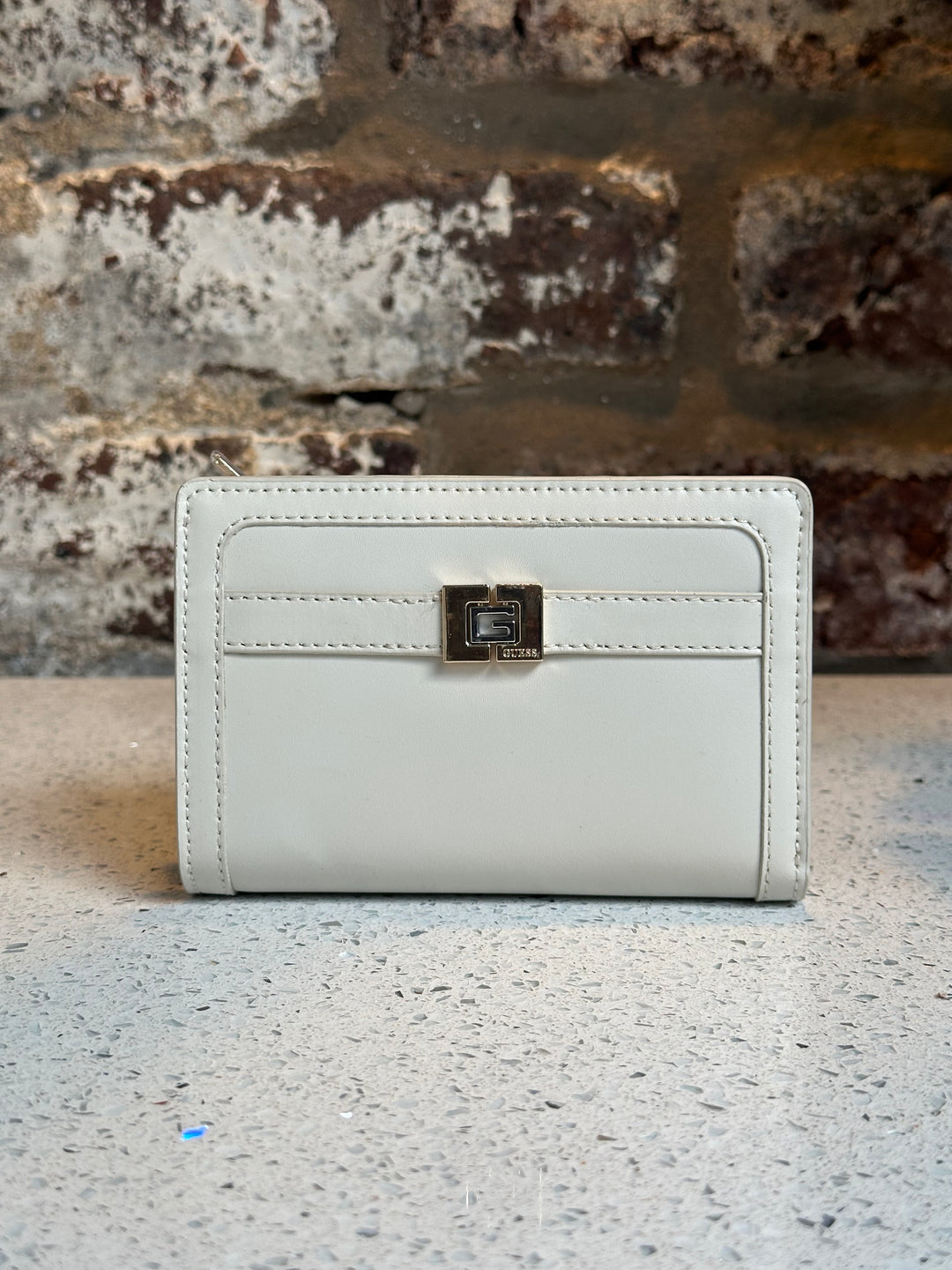 Guess Elite Cream Real Leather Small Purse