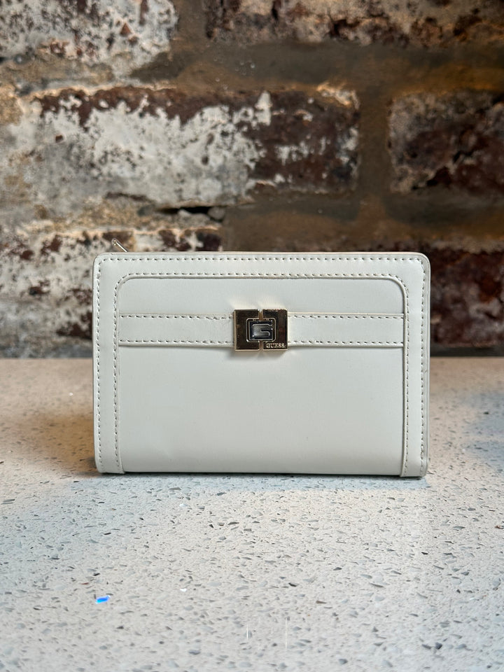 Guess Elite Cream Real Leather Small Purse