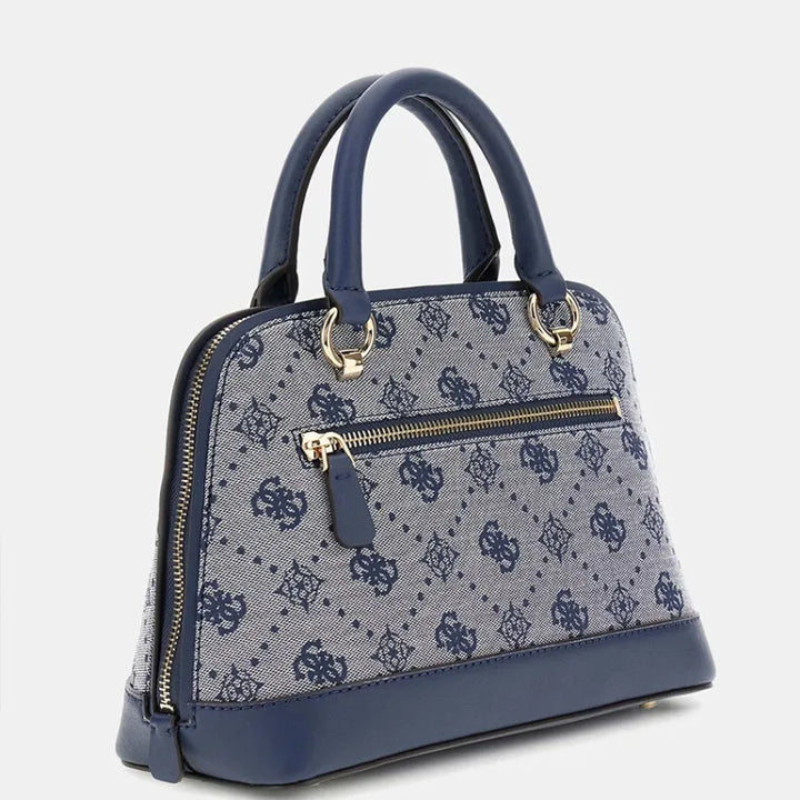 Guess Neda Dome Satchel Bag Navy Logo