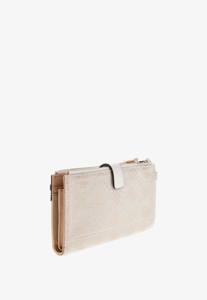 Guess Melinda Off White Logo Organiser Purse