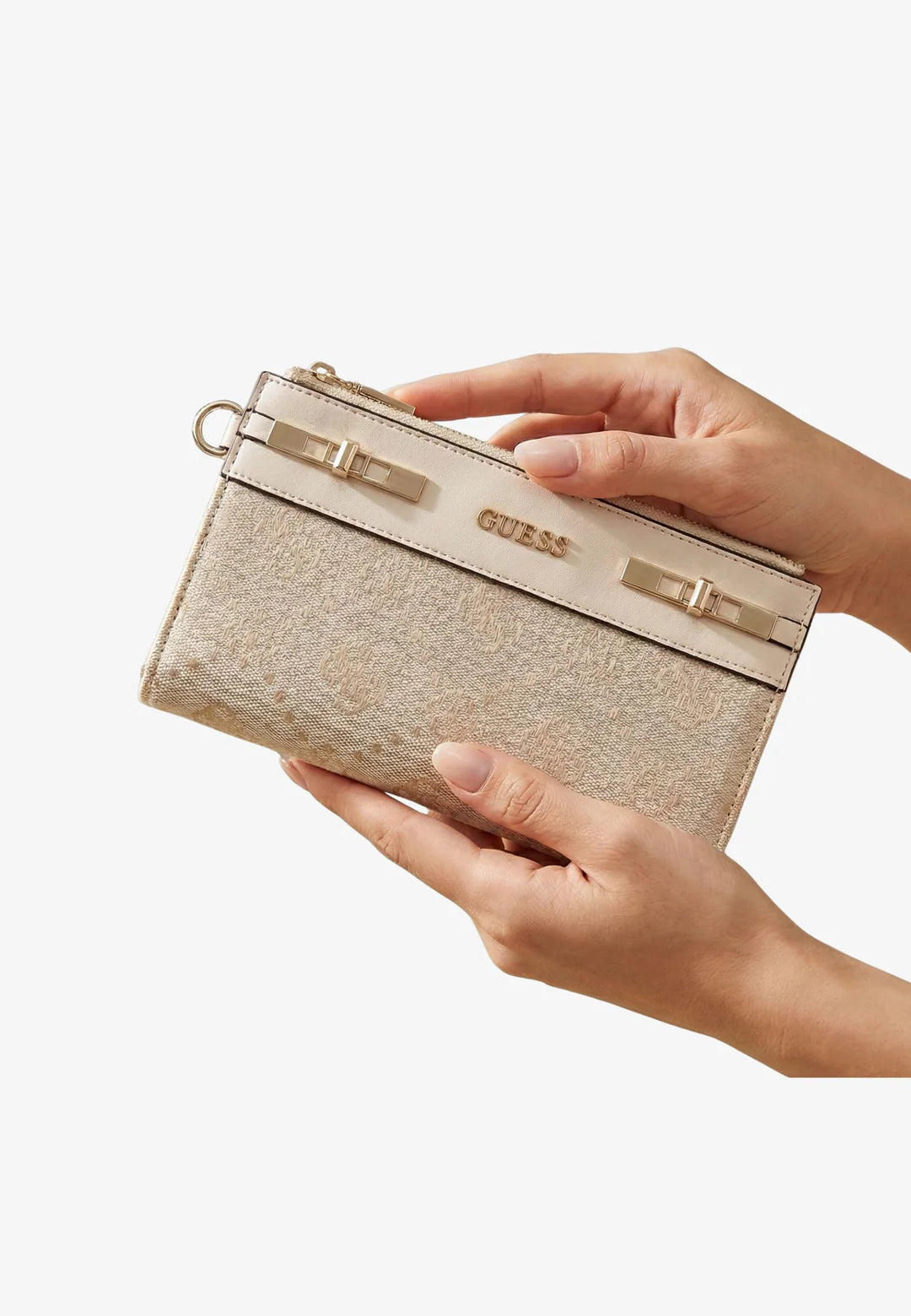 Guess Melinda Off White Logo Organiser Purse