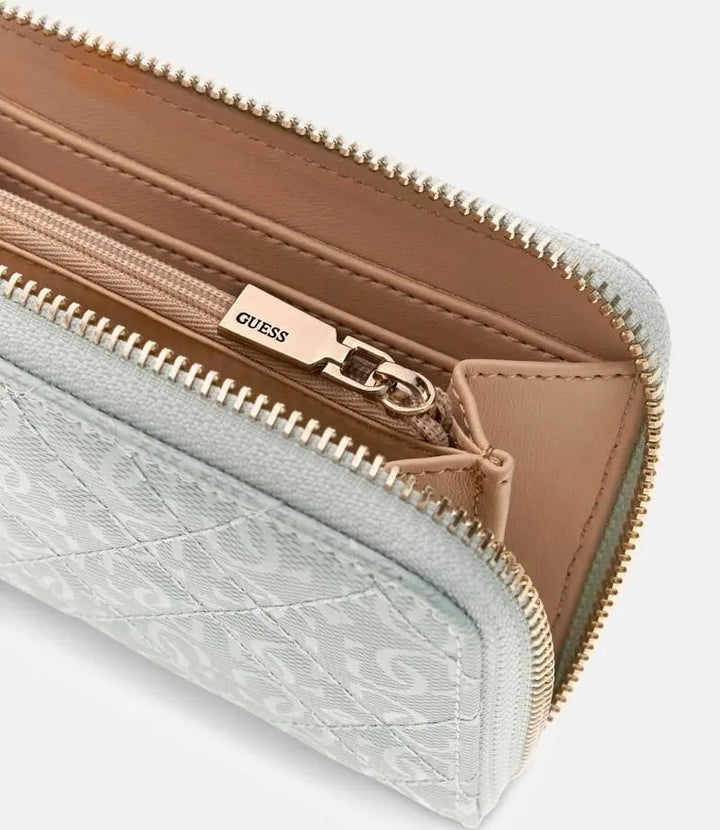 Guess Isemay Medium Light Sage Zip Around Purse