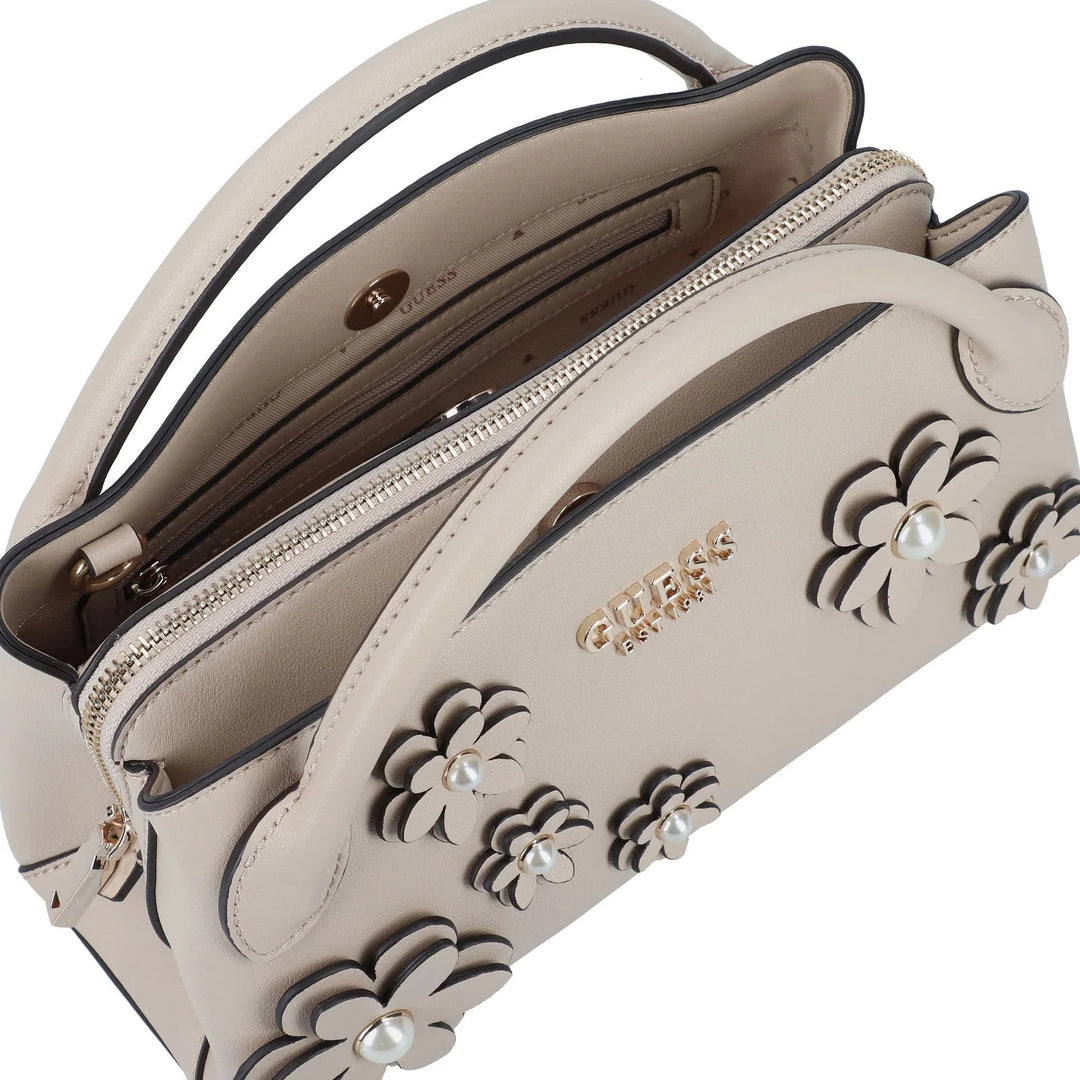 Guess Zaria Small Girlfriend Satchel Bag Taupe