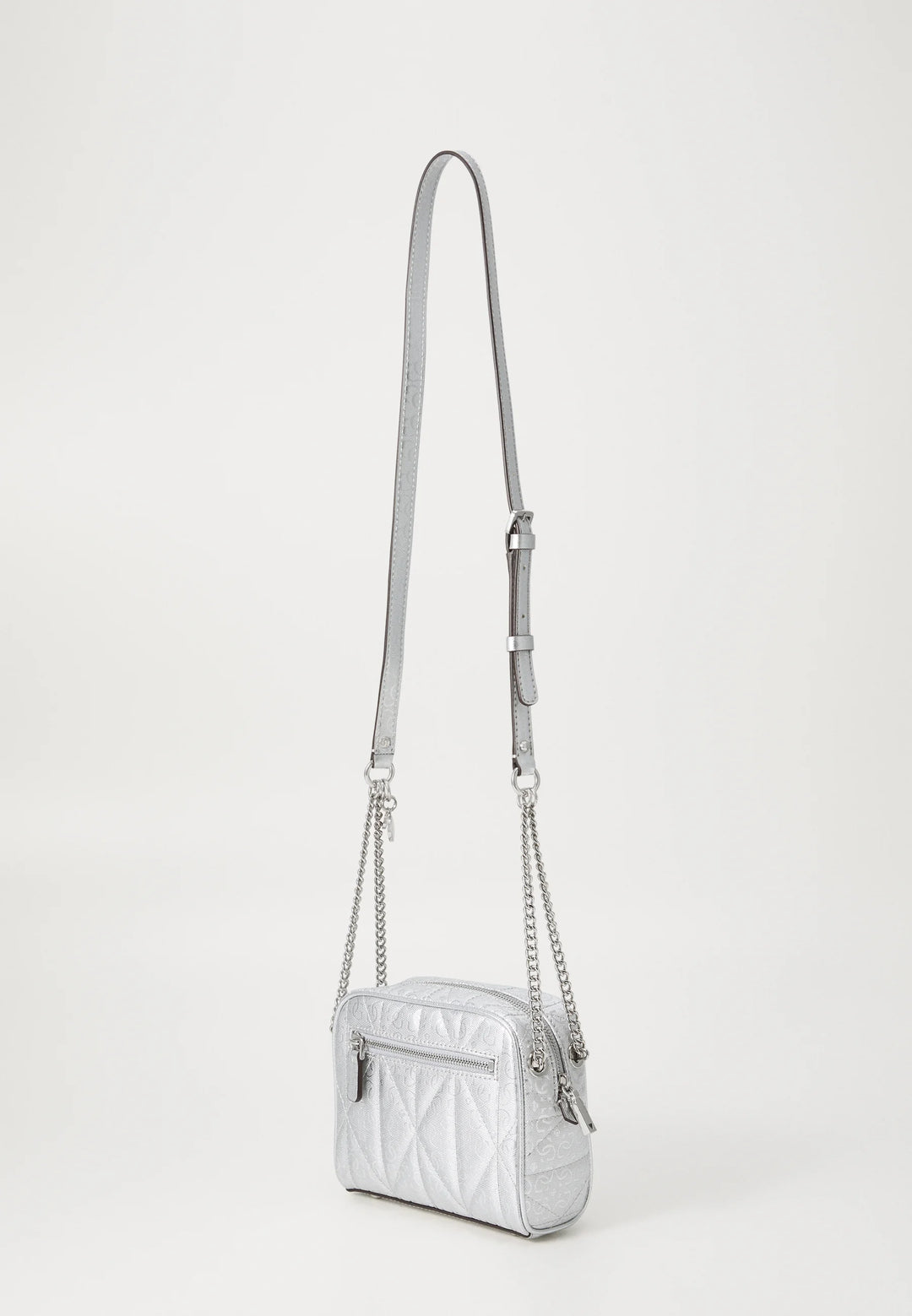 Guess Aldina Camera Crossybody Bag Silver