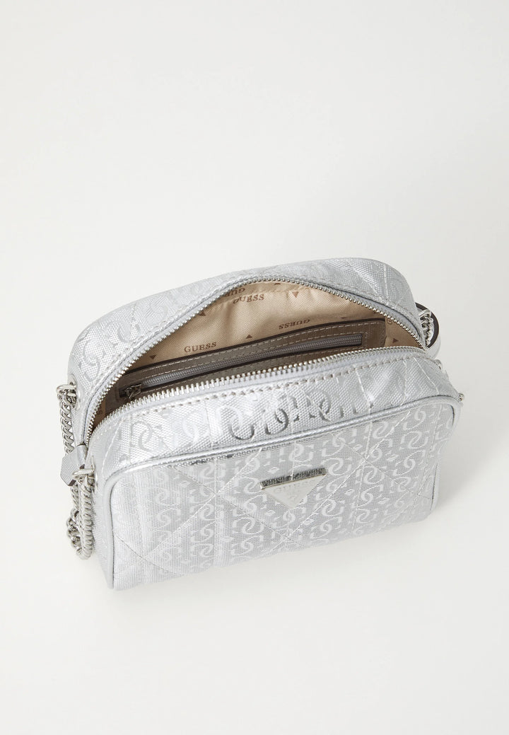 Guess Aldina Camera Crossybody Bag Silver