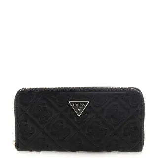 Guess Adelasia Logo Zip Around Purse Black