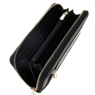 Guess Adelasia Logo Zip Around Purse Black