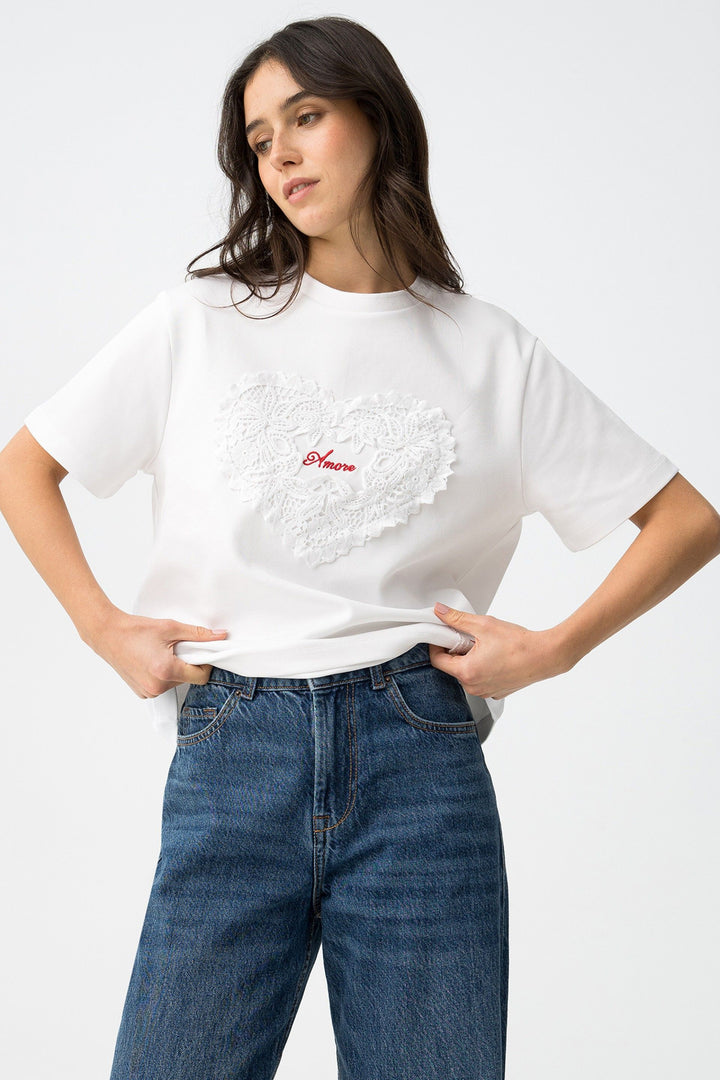 Tiffosi Aura Heart Love T-Shirt White