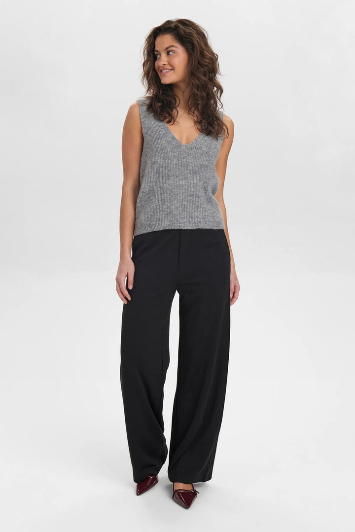 Numph Nuriette Rib Vest Grey