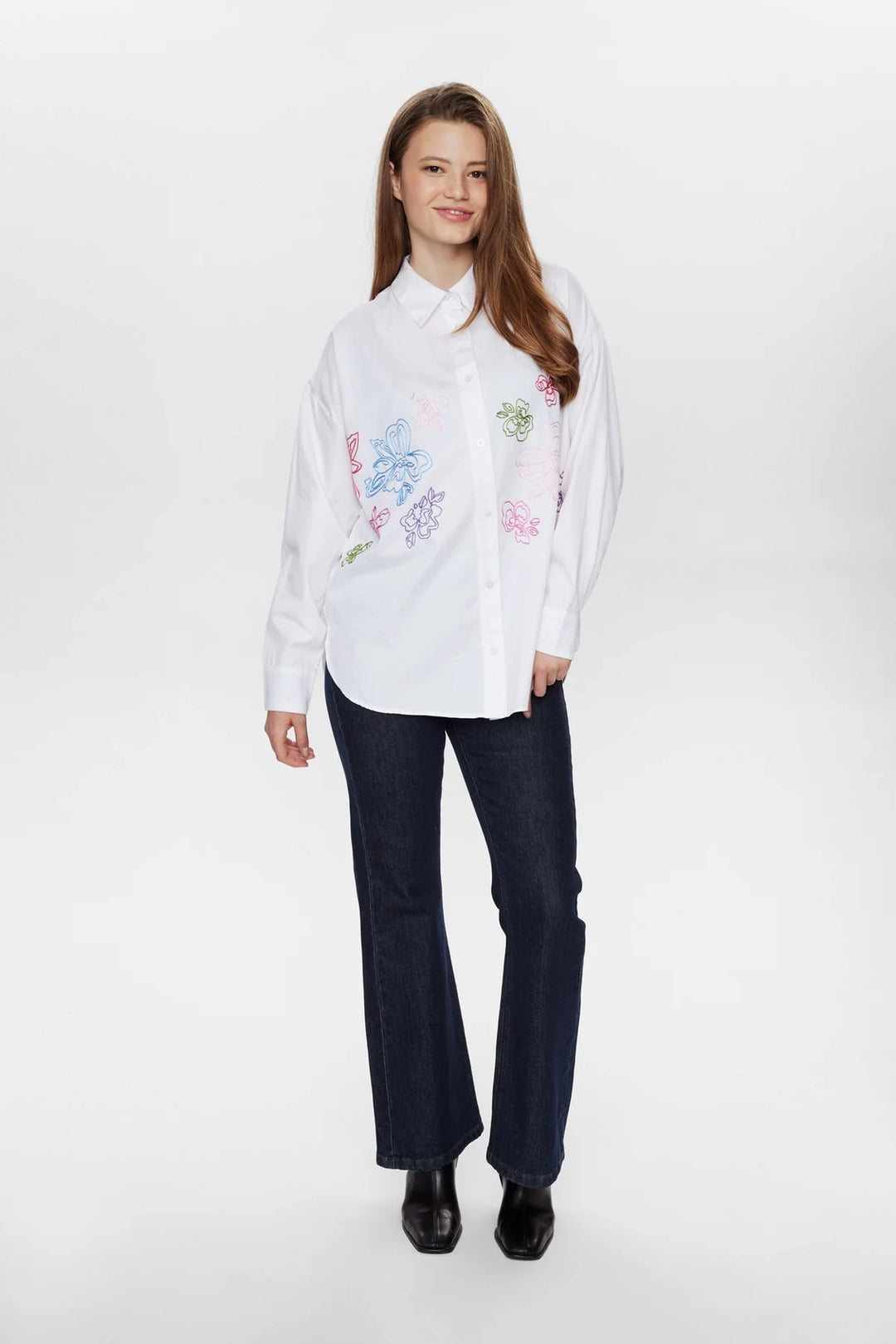 Numph Nufaith Bright White Embroidered Shirt
