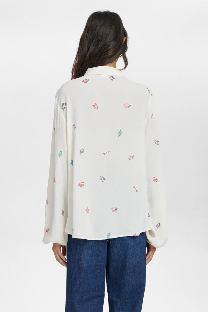 Numph Nuerika Cream Embroidered Shirt