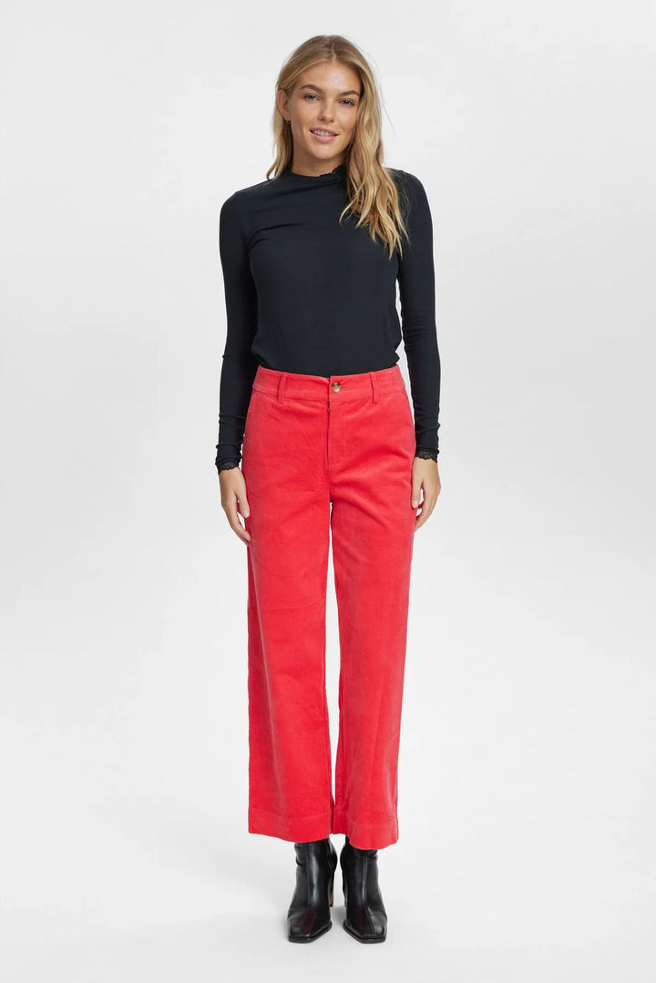 Numph Nudeanna Cord Trousers Geranium