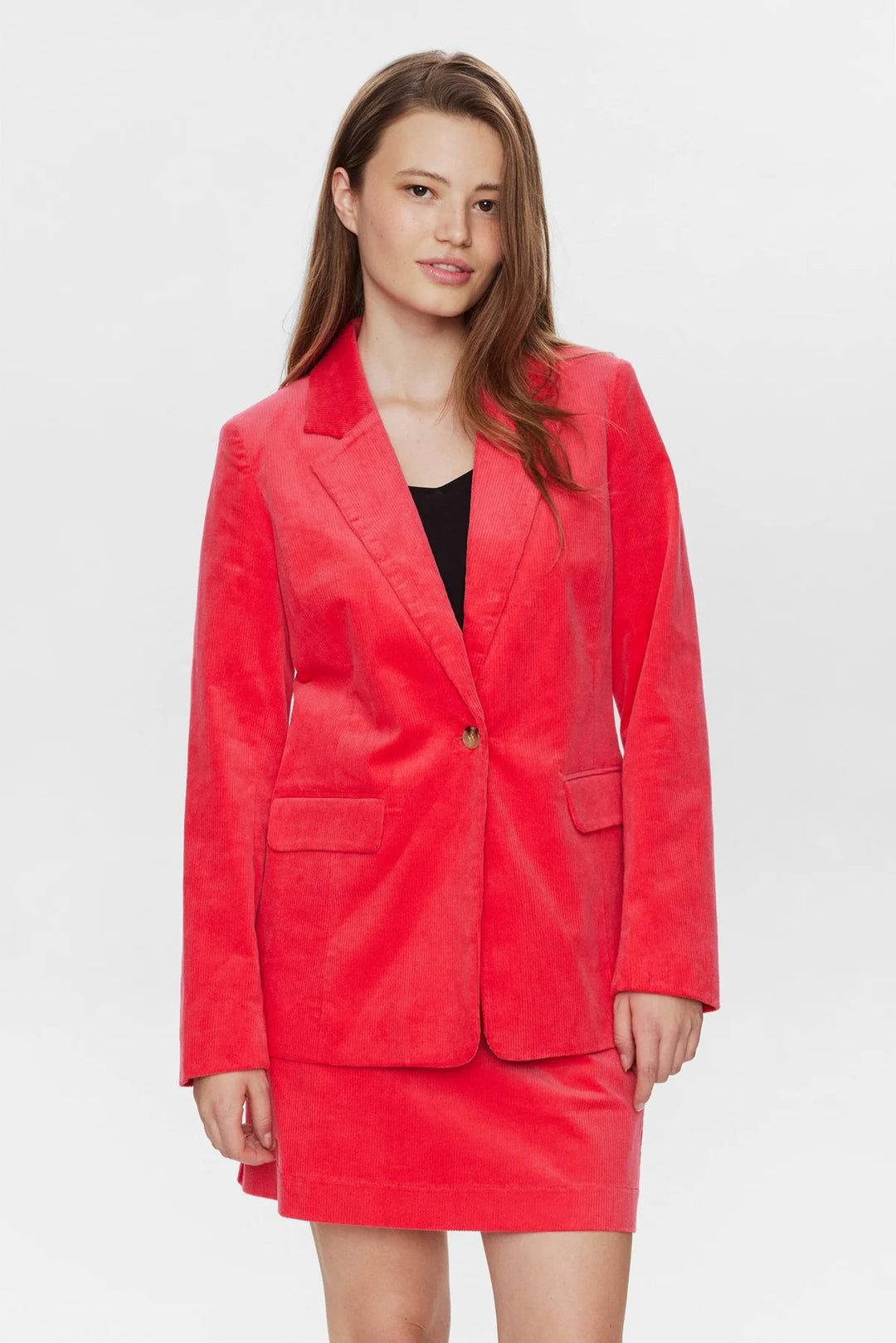 Numph Nudeanna Cord Blazer Geranium