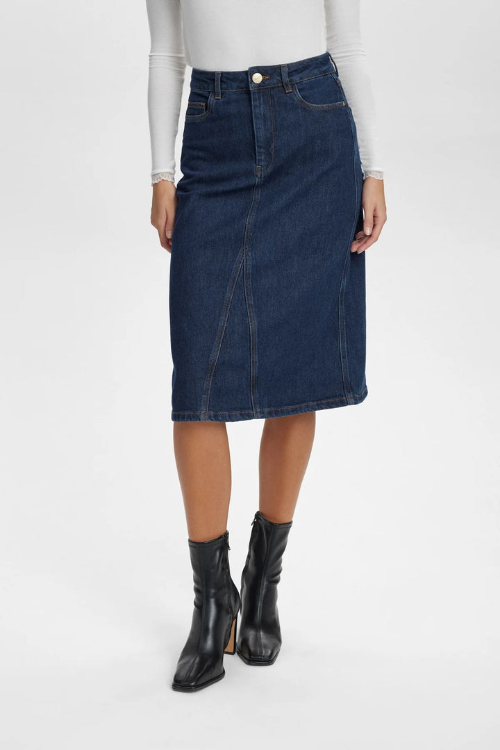 Numph Nulondon Skirt Dark Denim Blue