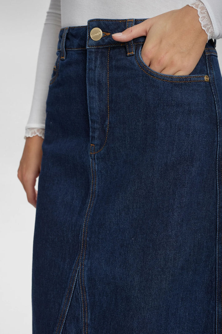 Numph Nulondon Skirt Dark Denim Blue