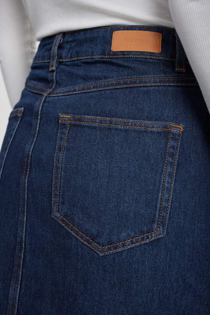 Numph Nulondon Skirt Dark Denim Blue
