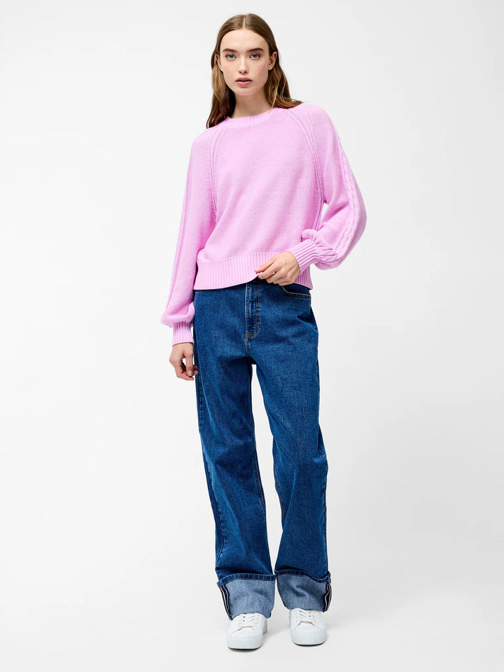 French Connection Lily Cable Sweater Bubble Gum