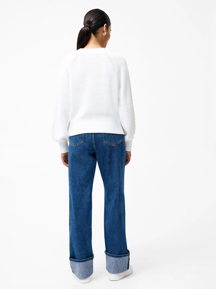 French Connection Lily Cable Sweater Linen White