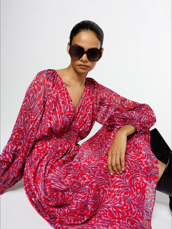 French Connection Amy Dress Scarlet Red Multi