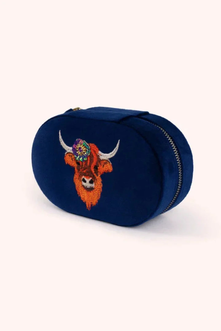 Powder Highland Cow Jewellery Box