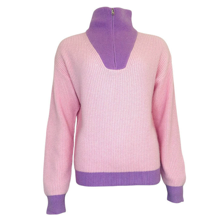 Twns Breckenridge Baby Pink/Lilac Long Sleeved Trucker Neck Pullover