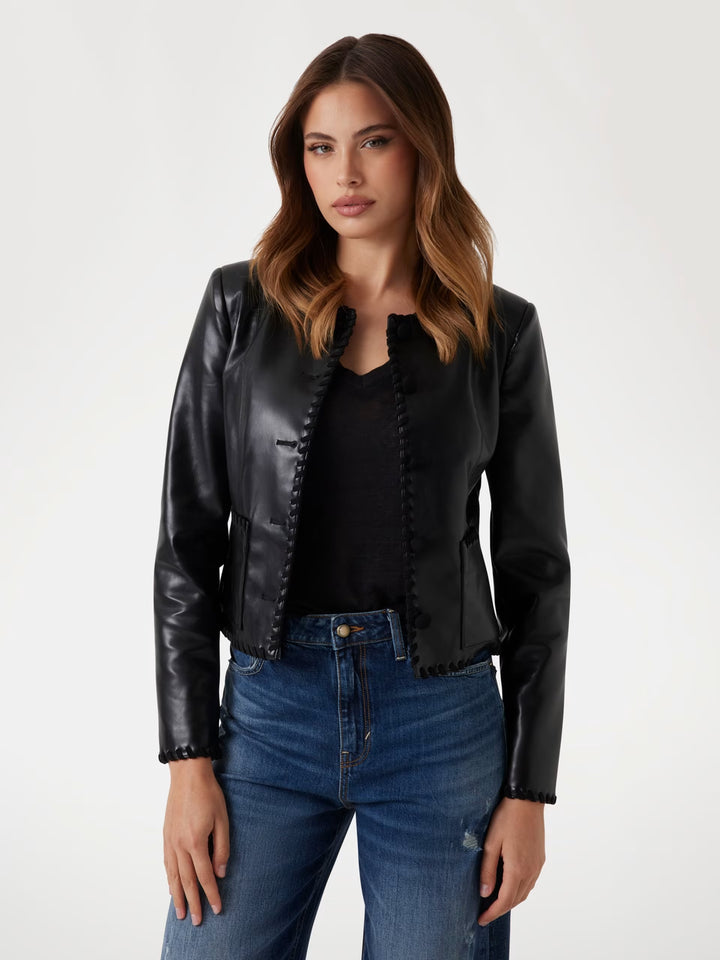 Guess Saffiano Faux Leather Jacket