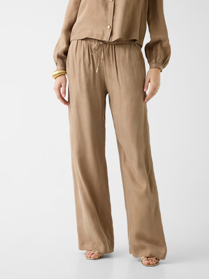 Guess Beige Twill Flare Leg Trouser