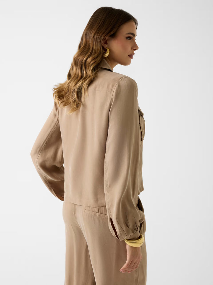 Guess Beige Viscose Blend Shirt