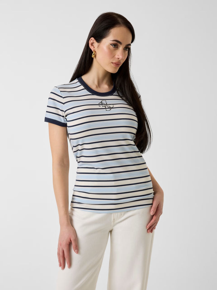 Guess Navy/Blue Striped T-Shirt