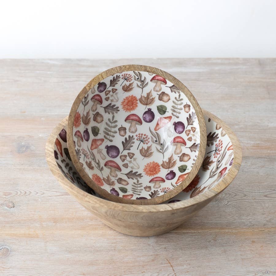 Autumnal Wooden Bowl, 17cm