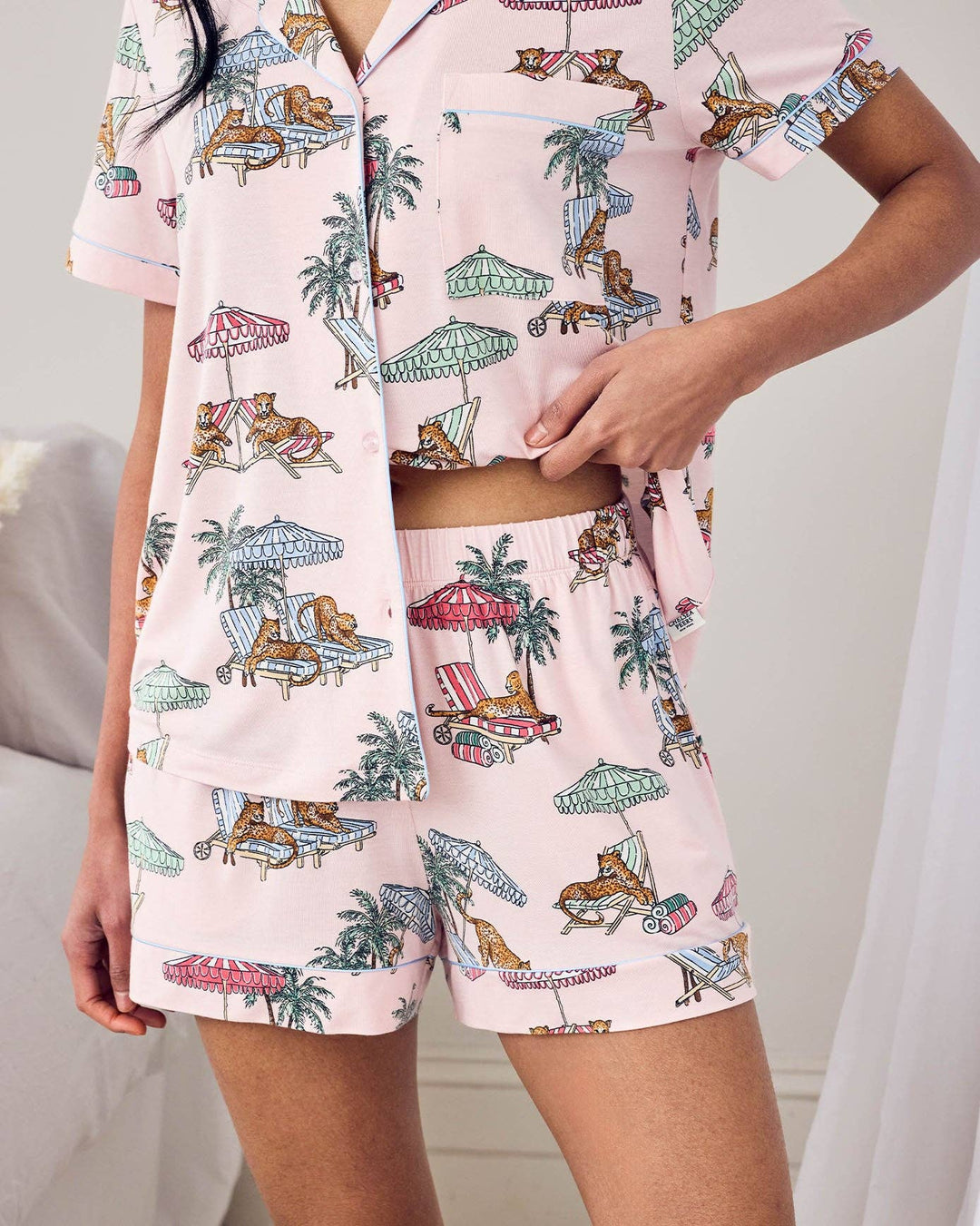 TENCEL™ Modal Lounging Leopards Print Short Pyjama Set