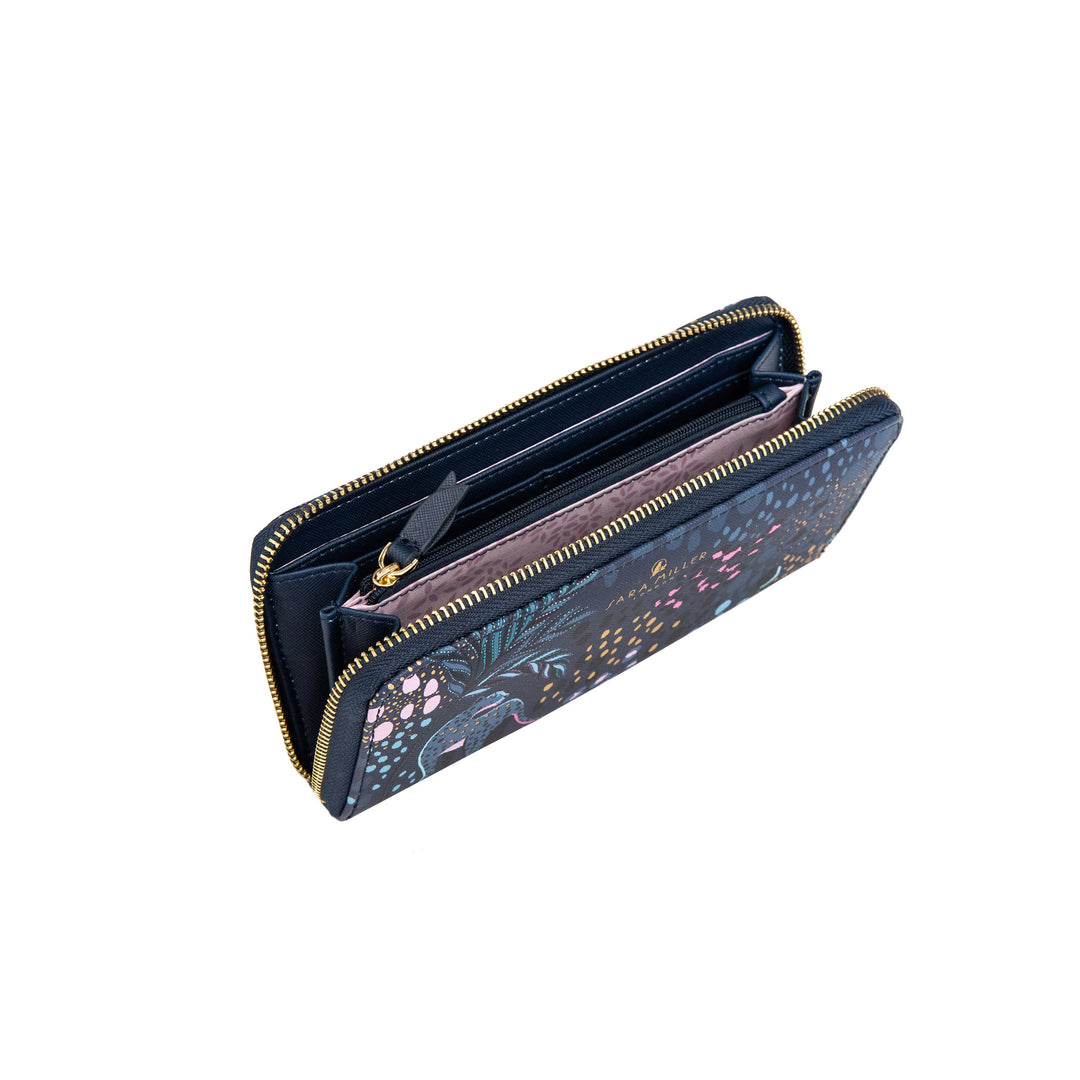 Sara Miller Zip Purse Midnight Leopard Large