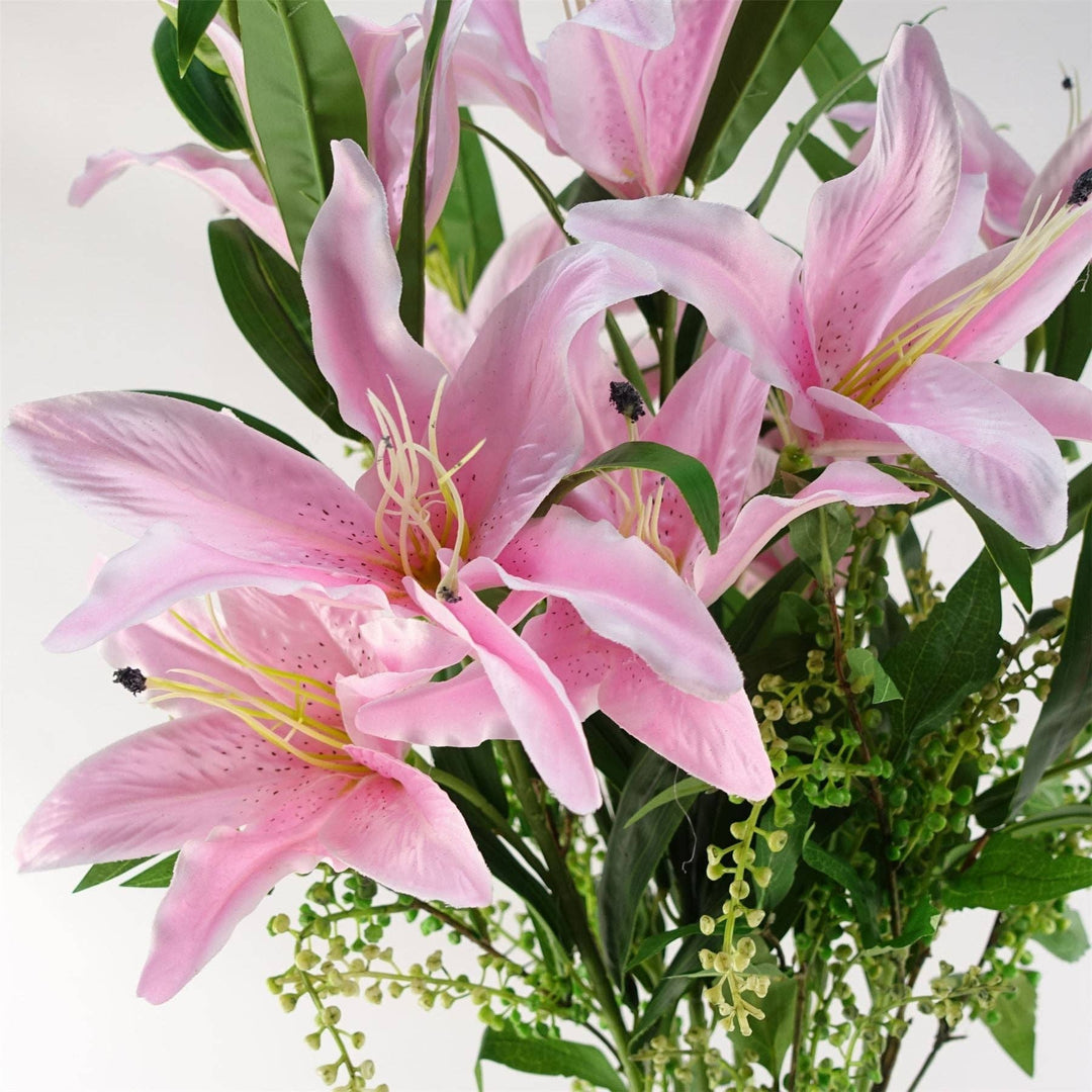 Artificial Flowers Large Pink Lily Stem 100cm