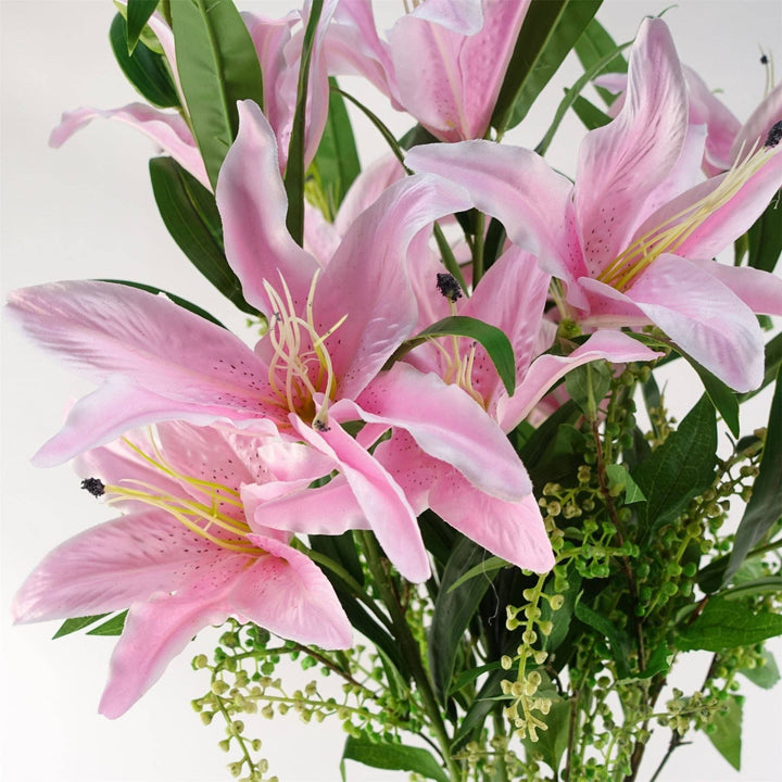 Artificial Flowers Large Pink Lily Stem 100cm