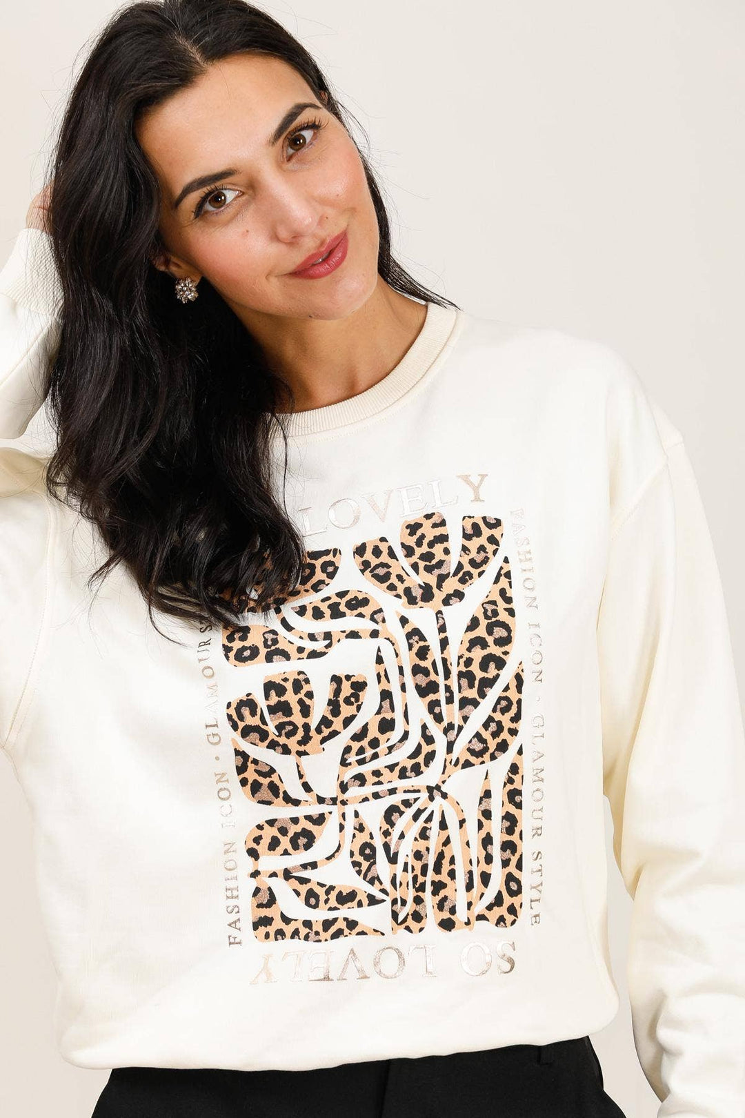 So Lovely Crew Neck Sweatshirt White