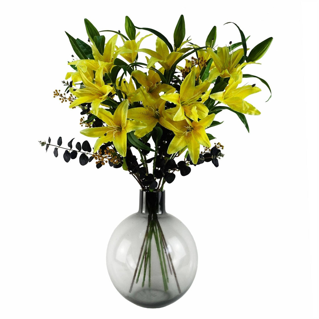 Artificial Flowers Large Yellow Lily Stem 100cm