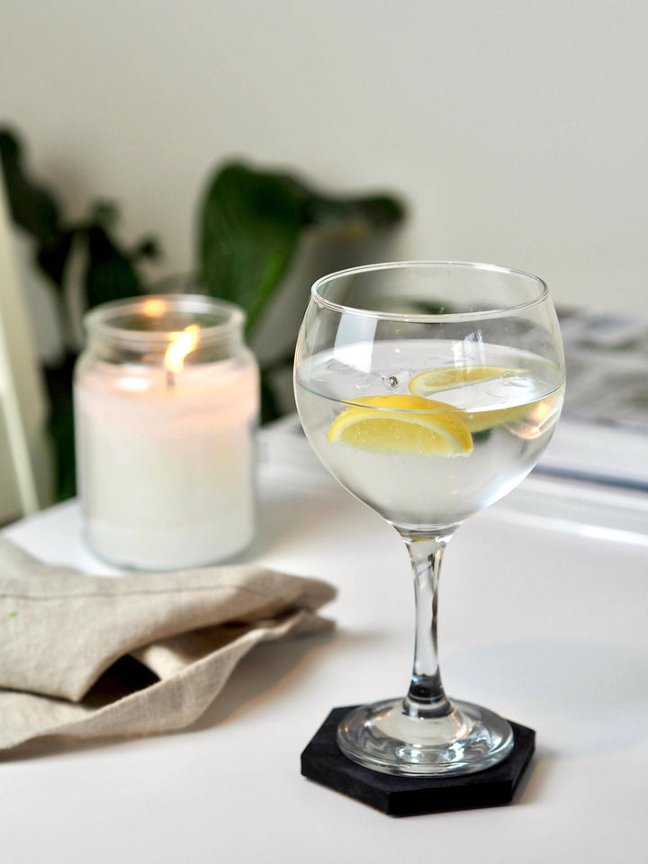 Concrete Hexagon Coasters | Decorative Coasters |: Solid White